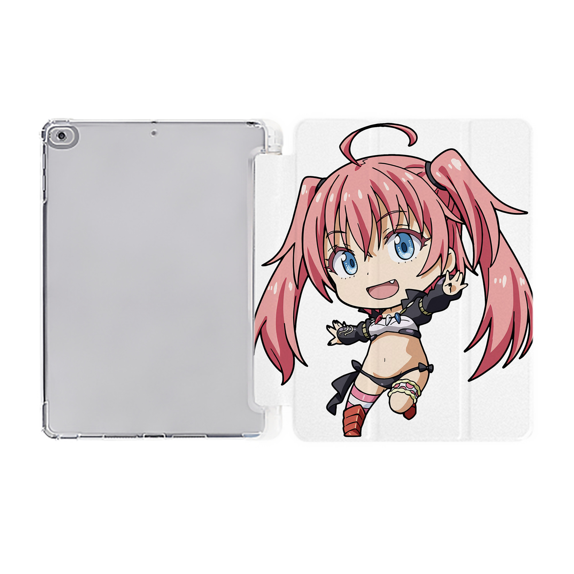 （画像用） 転スラ Regarding Reincarnated to Slime IPad ケース ペン収納付き 三つ折りスタンド PUレザー×シリコン 対応機種9.5/10.5/10.9インチ